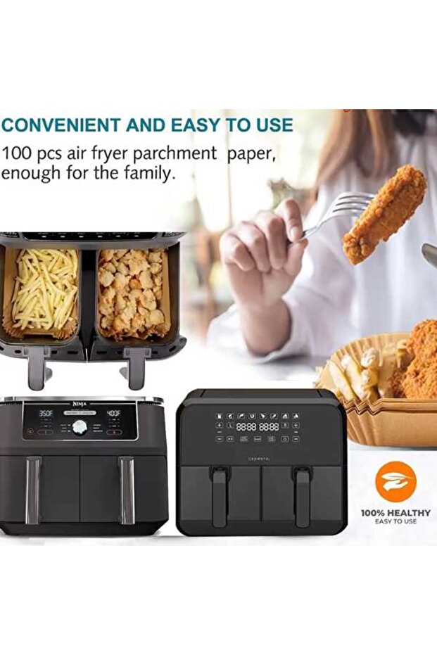 Set 50 Baking Papers for Airfryer, Rectangular - 4