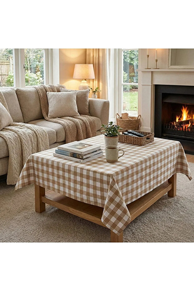 Checkerd Pattern Waterproof Table Cloth - 1