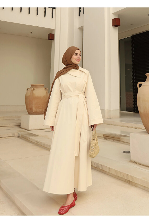 2355CHEDİ MODEL ELBİSE VANİLYA - 3