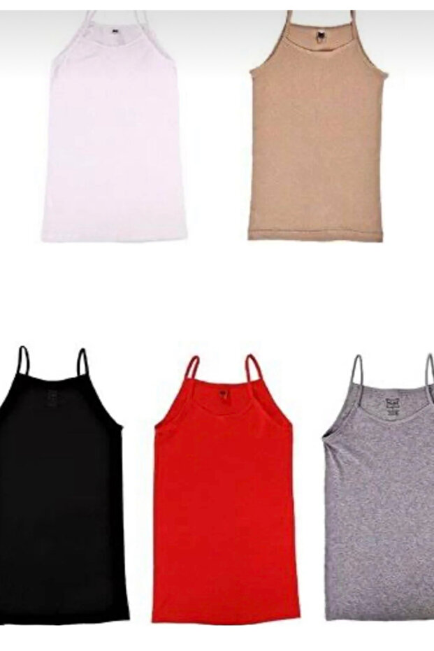 Women's Ribbed Strap Tank Top 6 Pieces Mixed Colors