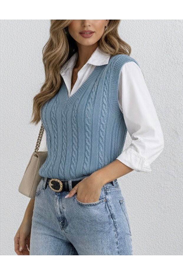 Плетен пуловер MODA MH - 2