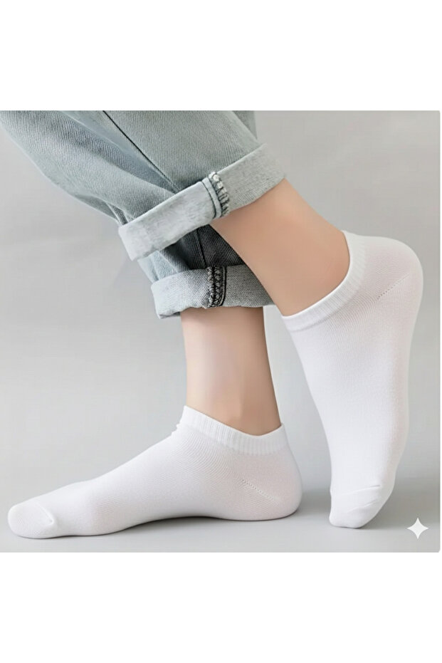 Bamboo Women's Elasticless 2-Piece White Seamless Premium Socks / Non-Marking / Non-Tightening Socks