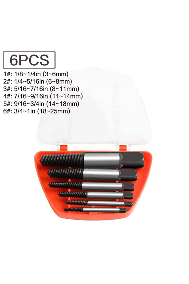 6pcs 5pcs/6pcs Damaged Broken Screw Remover Extractor,Drill Bits Steel Durable Easy Out Remover Tool