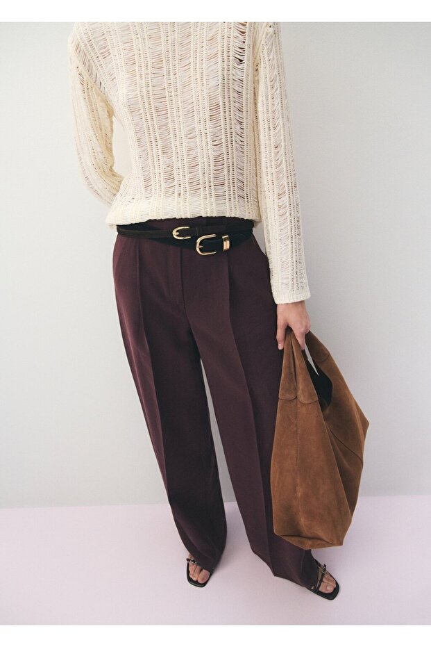 Lyocell düşük bel pantolon - 6