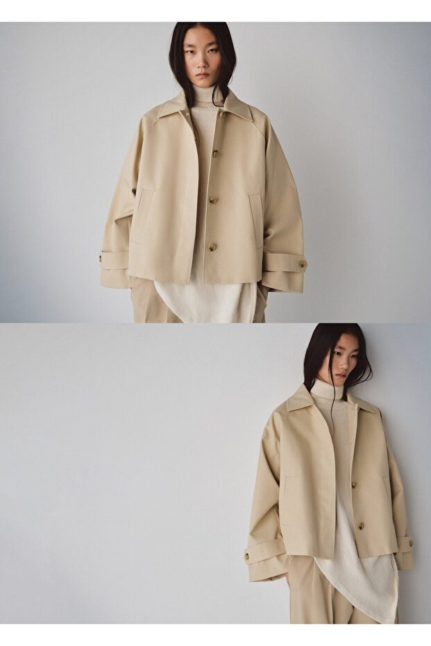 Kısa oversize trençkot - 6