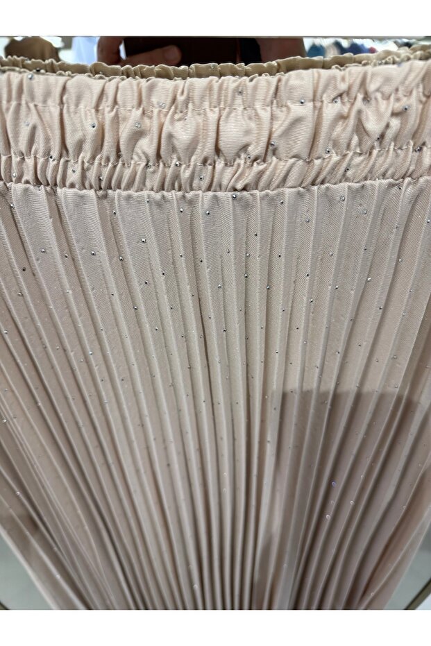 Minik Taşlı Plise Etek - 6