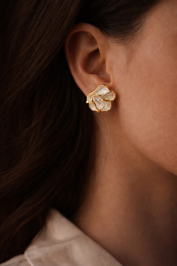 LunaPetal Çelik Küpe - 3