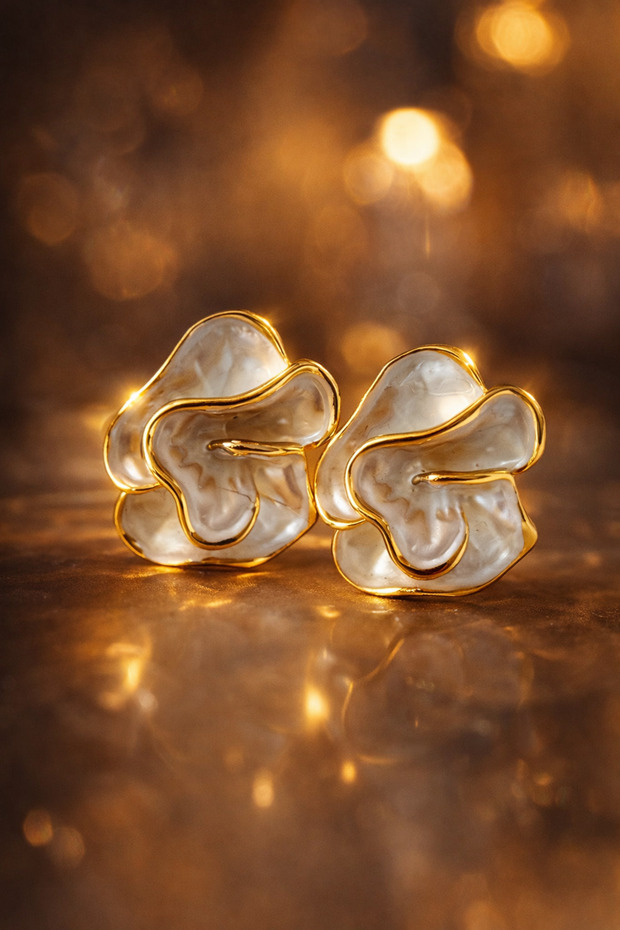 LunaPetal Çelik Küpe - 4