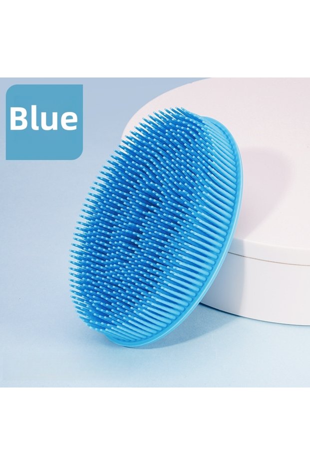 12x7x4 Blue Silicone Body Scrubber Bath Shower Sponge Dry Bath Brush for Body Massager Bast Exfoliat