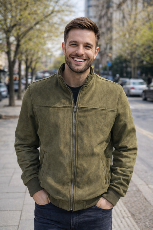 Süet mevsimlik mont - 1