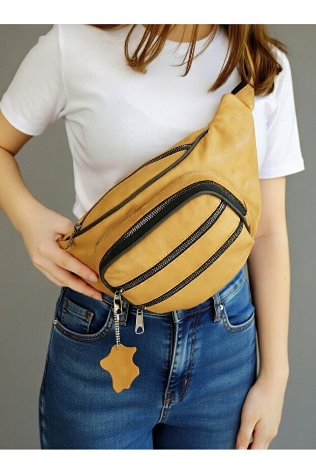Genuine Leather Handmade Adjustable Handle Unisex Freebag Waist and Crossbody Bag
