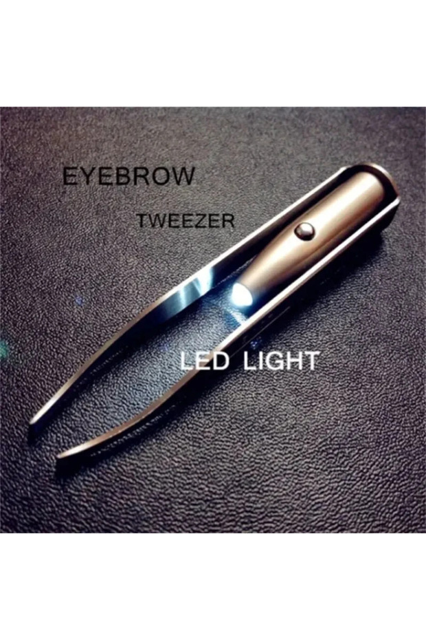 1pc Portable Stainless Steel Led Make Up LED Light Eyelash Eyebrow Clip Tweezer Set Smart Design Hai