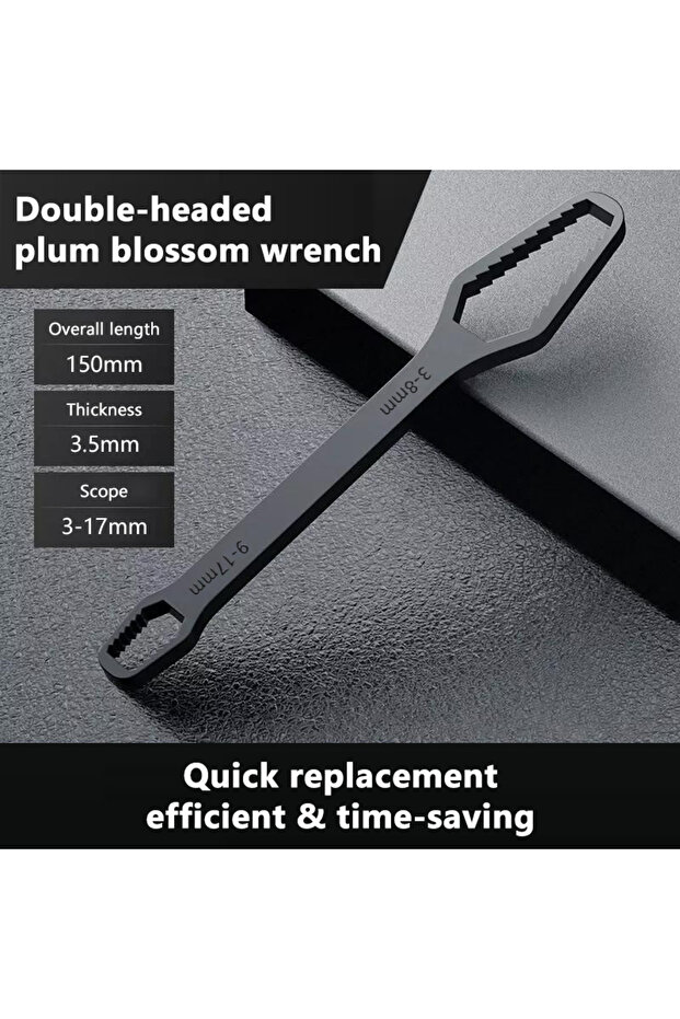 150mm 3-17mm SEAMETAL Universal Torx Wrench Adjustable Wrench Board Double-head Multipurpose Torx Sp