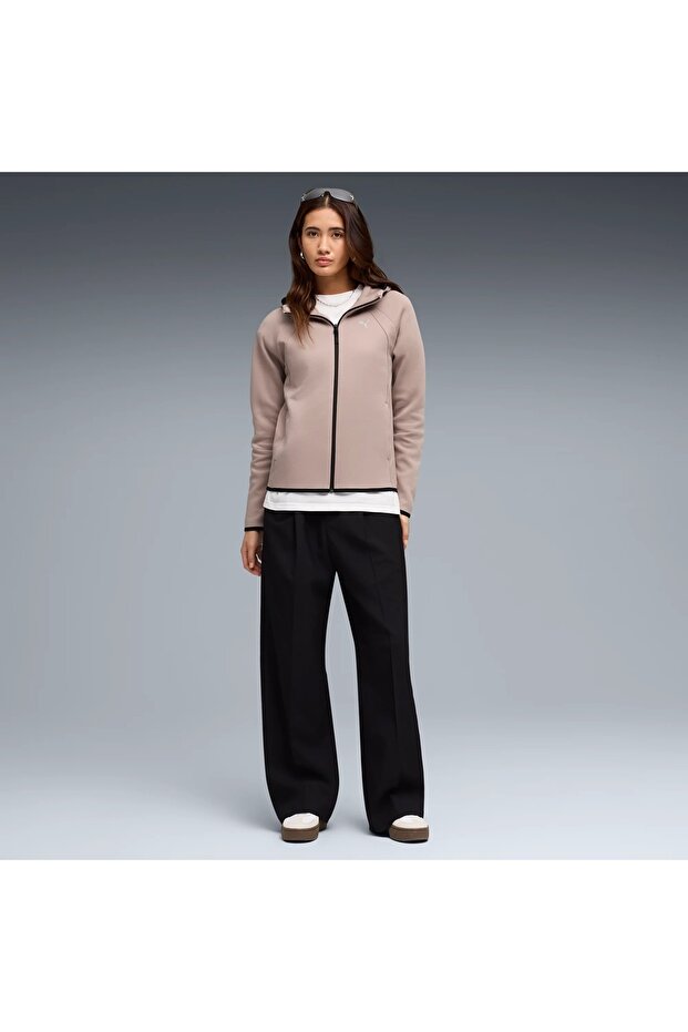 Evostrıpe Full-Zip Hoodie Dk 691898 Eşofman Üstü Kadın Ceket PUDRA - 5