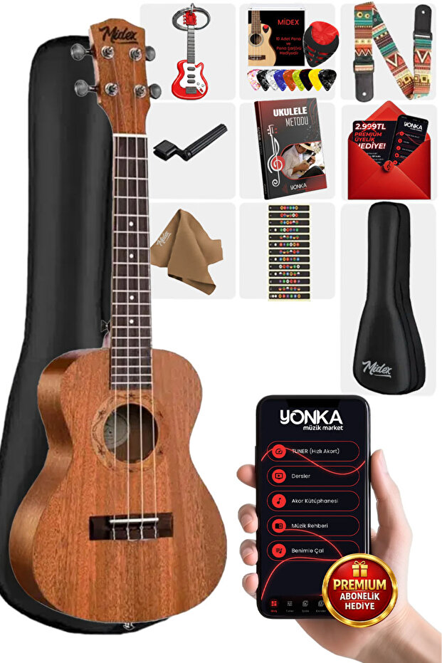 Midex Ct-24mc Set Maun Concert Ukulele (NOTA STİCKER ASKI PENA)