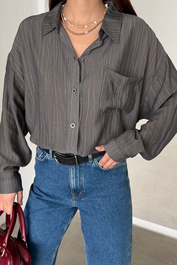 Tensel Oversize Gömlek - 6