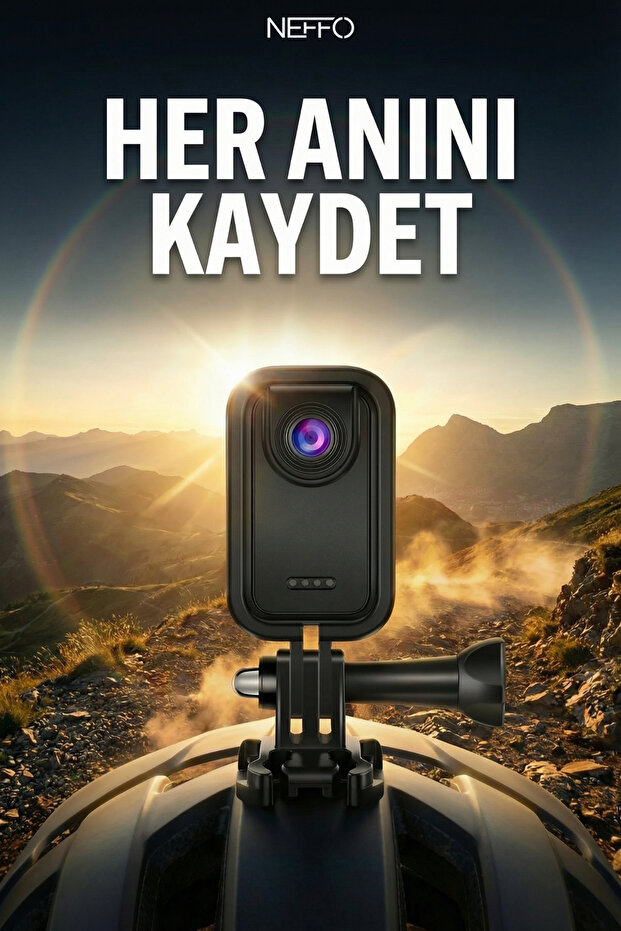 NEFFO 2K Mini Spor Kamera Vücut Kamera | 1.47" HD Ekran | Video Kaydedici | Motor Montaj Uyumlu | Seyahat