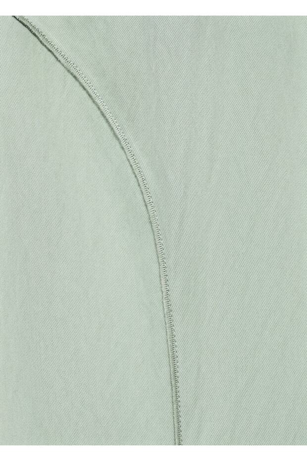 V yaka dikiş detaylı elbise - 7