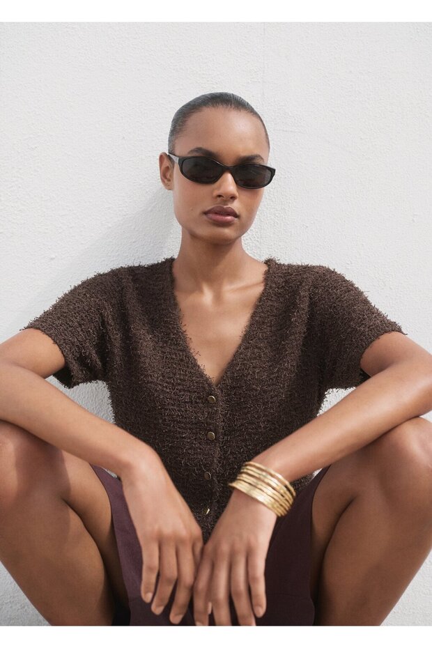 Kısa kollu bouclé ceket - 7