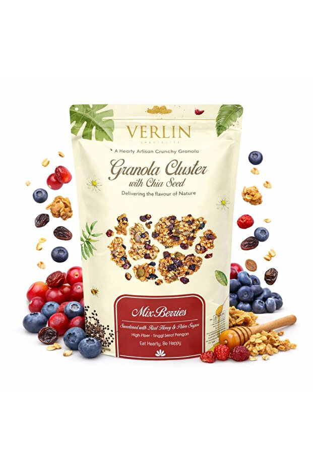 Granola Healthy Snack with Chia Seeds & Mix Berries 150g