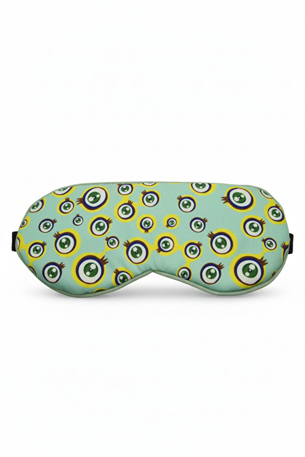 قناع عين مريح للنوم مطبوع بنمط العين، مصنوع من الجل المبرد، يحجب الضوء بالكامل - 1