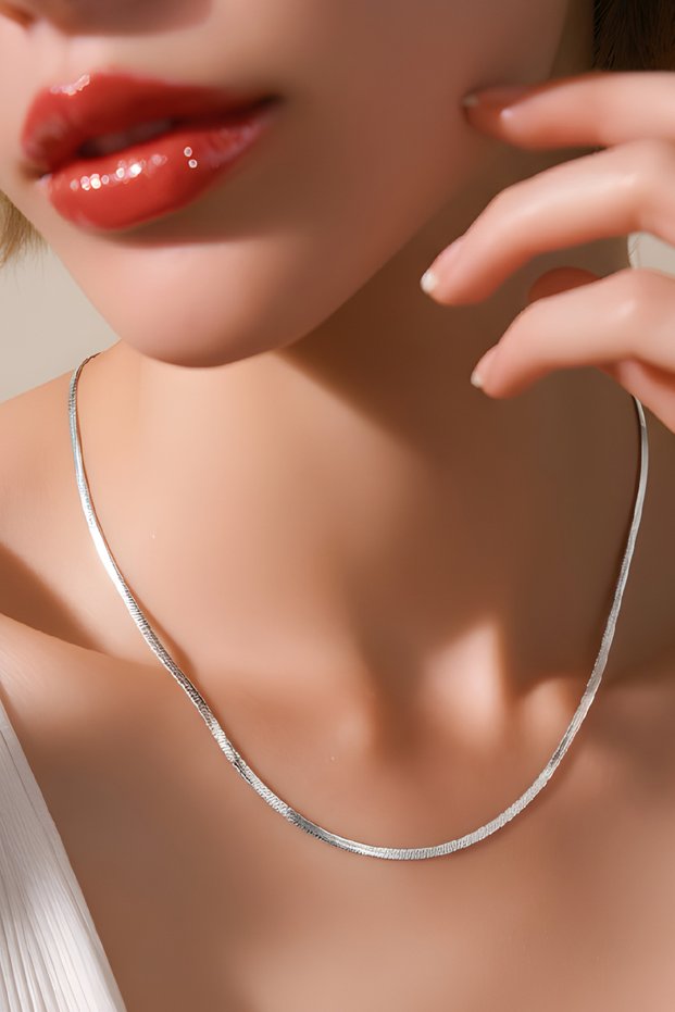 Steel Necklace Silver Color Italian 45 Cm. 4 mm Chain Vip Tarnish Fadeless Steel Necklace