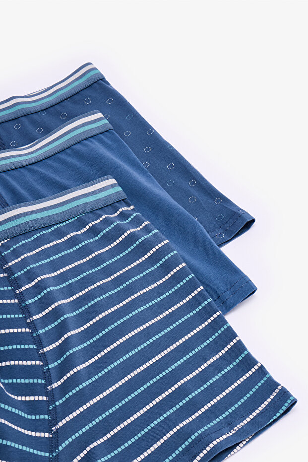 Erkek Renkli Blue Basic Çoklu Boxer - 5