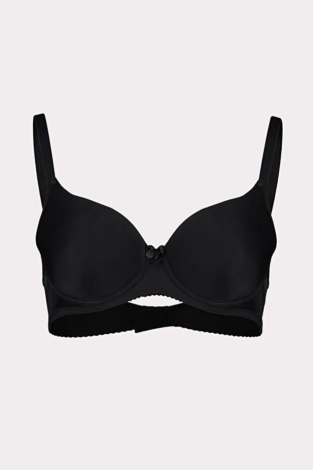 Black Micro-Coated Non-Support Basic Bra - 4