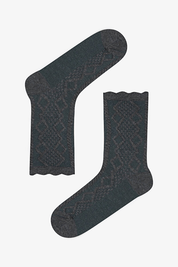 5 أزواج من الجوارب القطنية المزخرفة بنمط الجاكار - 4