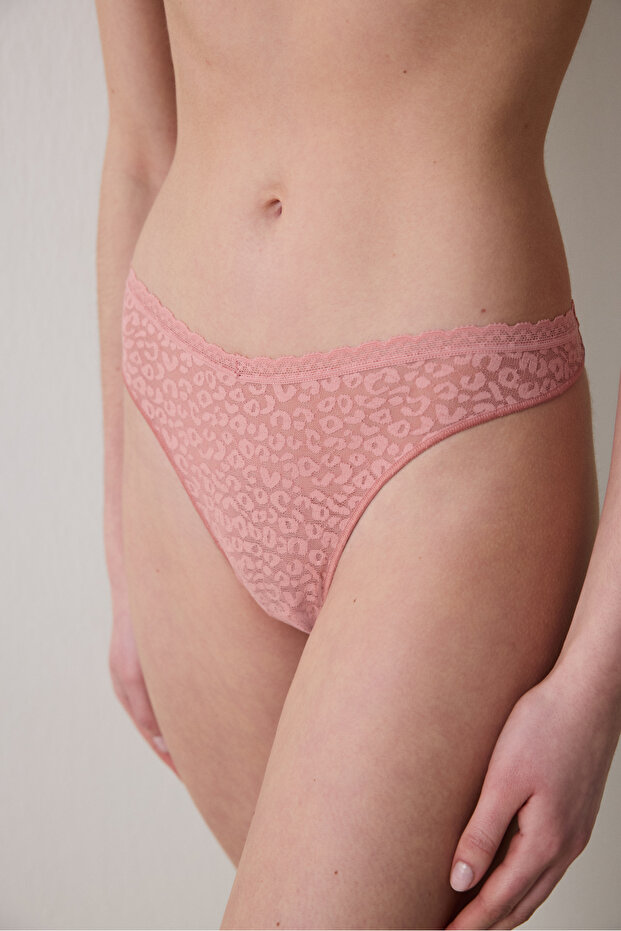 Easy Lace V Shape Pembe Külot - 1