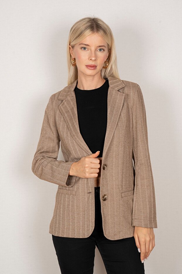 Houndstooth Patterned Jacket - 1