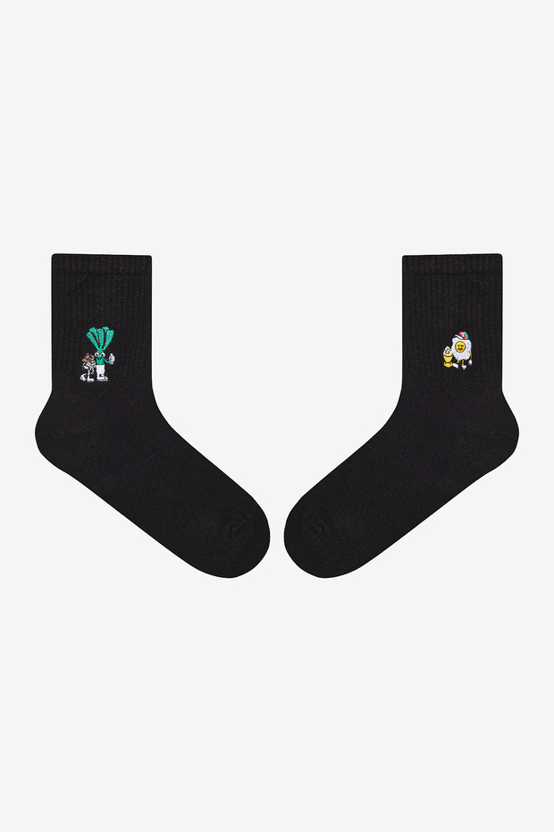Cool Egg Black Tennis Socks