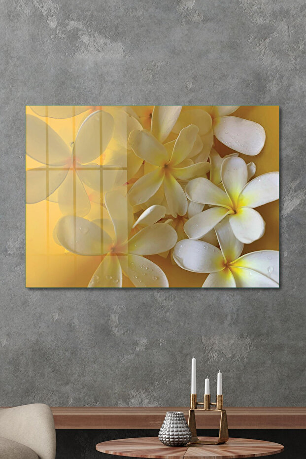 Glass Table White Lily Patterned - 4