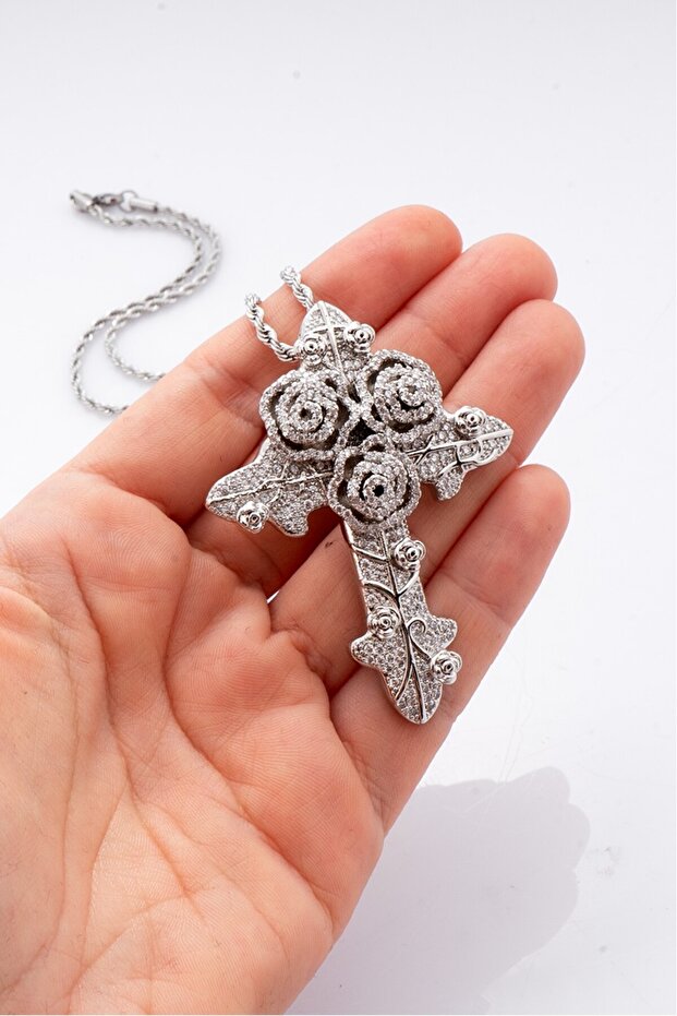 Iced Out Cross Kolye - 3