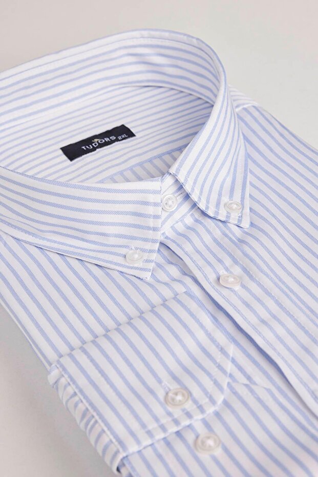 Men's Big Size Large Size Long Sleeve Striped Shirt