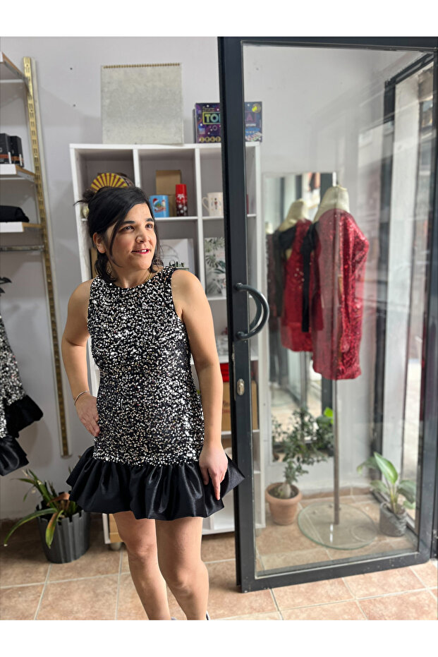 Mini Boy payetli Şık Elbise - 3