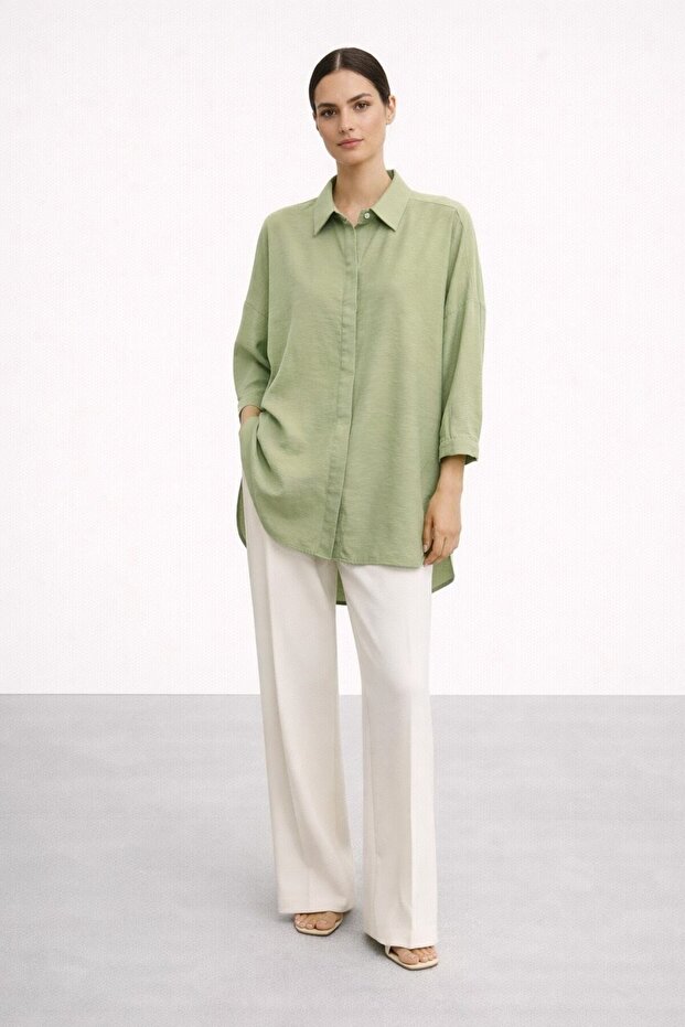 Y3001 Oversize Basic Gömlek - 1