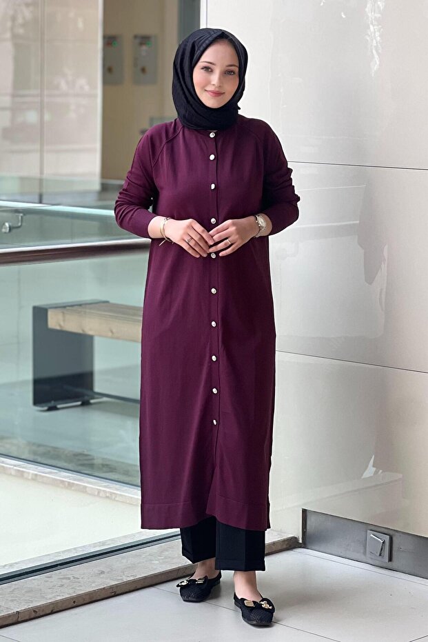 Basic Uzun Merserize Hırka - 2