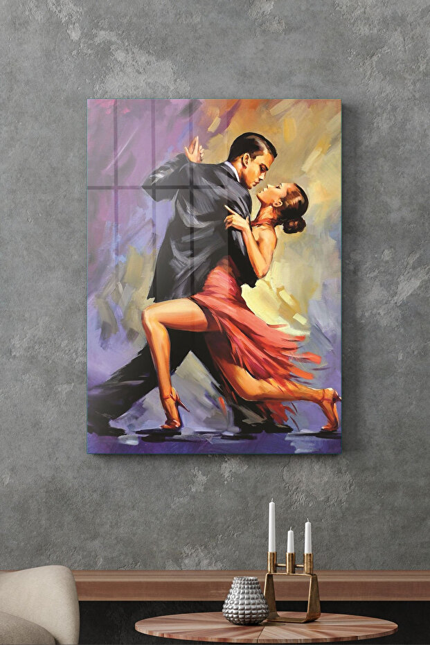 Tango Dance Themed Glass Table - 1