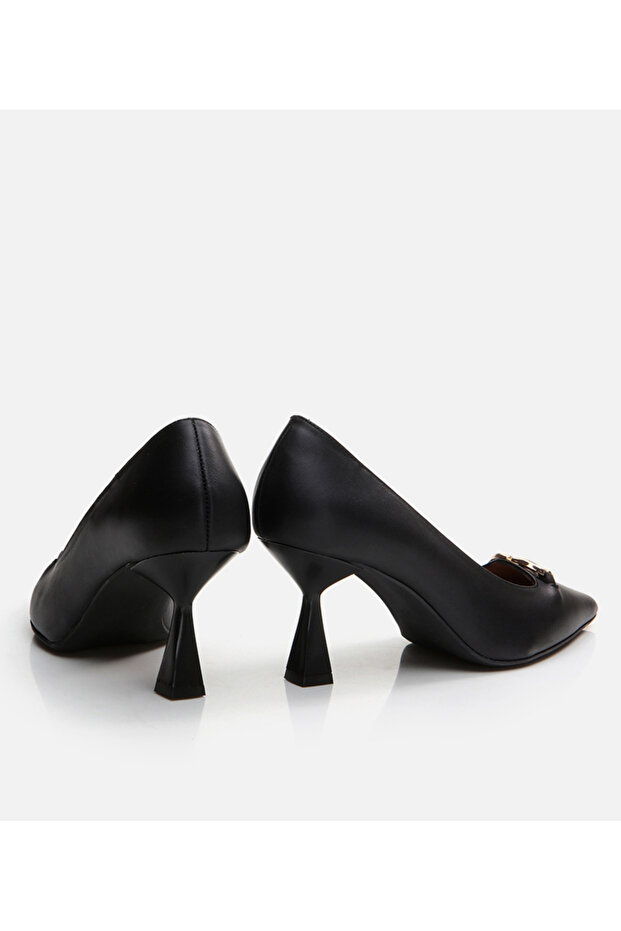 Kadın Deri Siyah Stiletto - 5