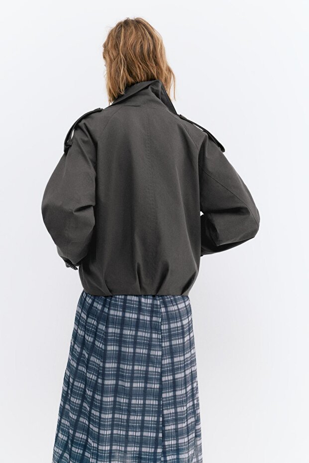 Kısa balon trençkot - 6