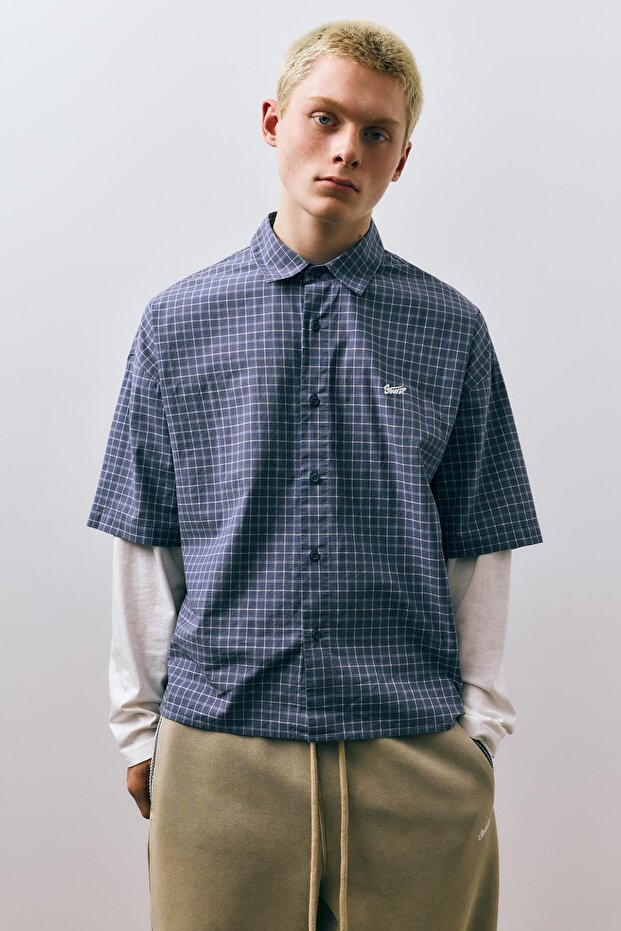 Çift kollu kareli gömlek - 2