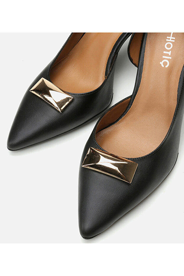 Kadın Deri Siyah Stiletto - 3