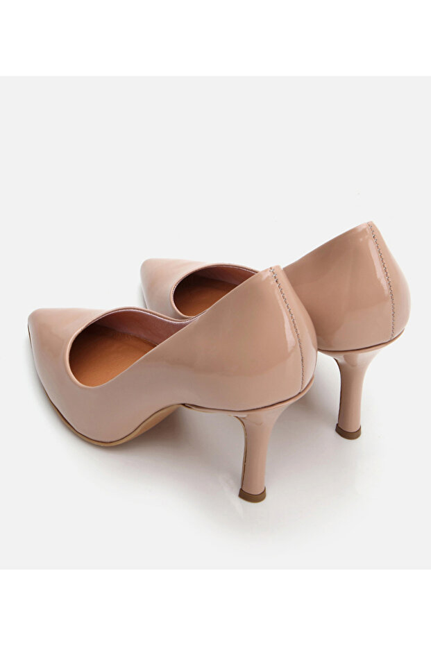Kadın Deri Bej Stiletto - 5