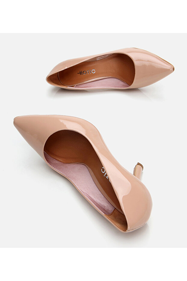 Kadın Deri Bej Stiletto - 6