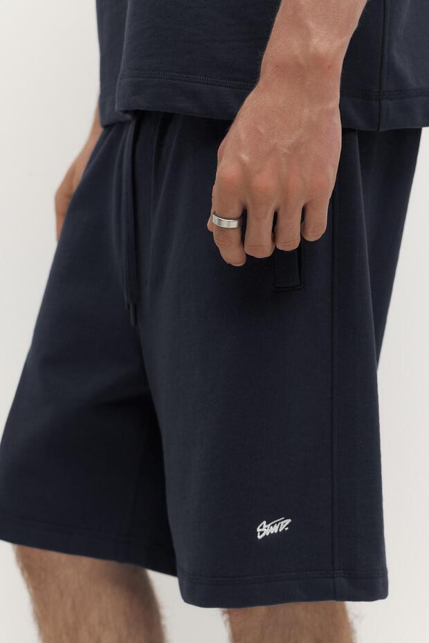 Logolu jogger bermuda şort - 6