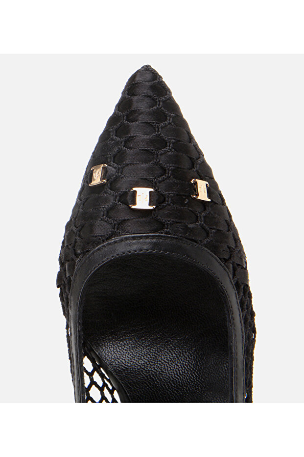 Kadın Siyah Fileli Stiletto - 5