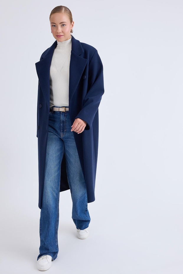 Buttoned Long Stamp Coat - 2