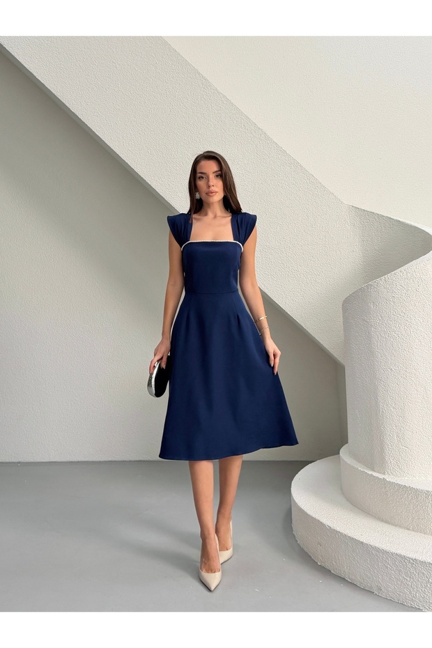 Rochie midi cu perle - 2