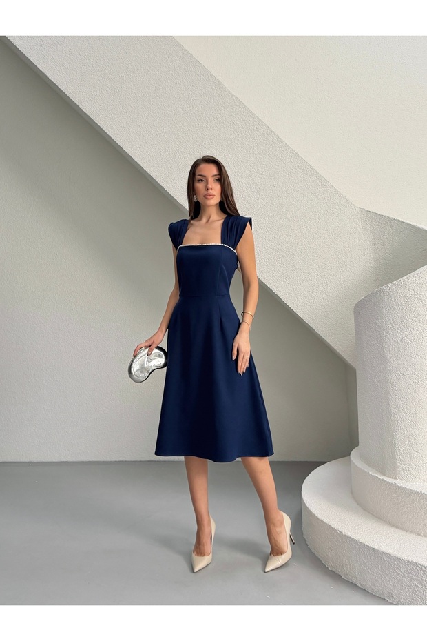 Rochie midi cu perle - 1